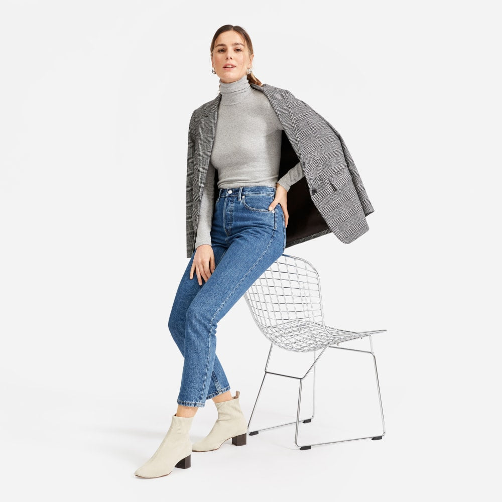 The Luxe Micro-Rib Turtleneck |  Heathered Grey