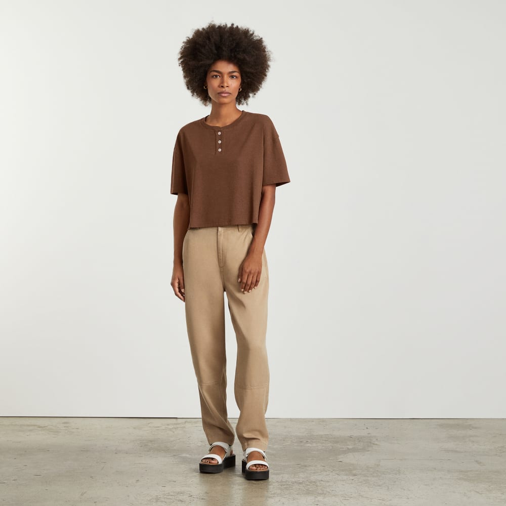 The Vintage Henley Hemp Tee | Espresso