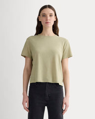 The Box-Cut Tee in Cotton Linen | Eucalyptus