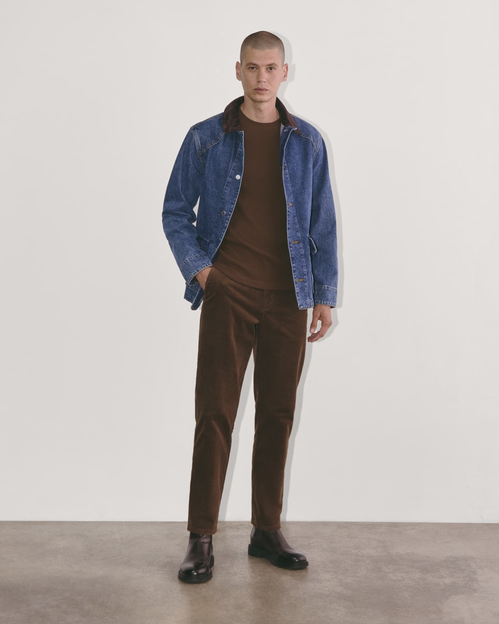 The Waffle Long-Sleeve Crew | Dark Mahogany