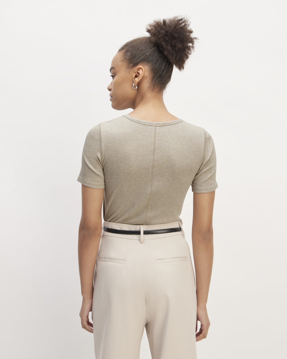 The Luxe Rib Crew | Heathered Tan