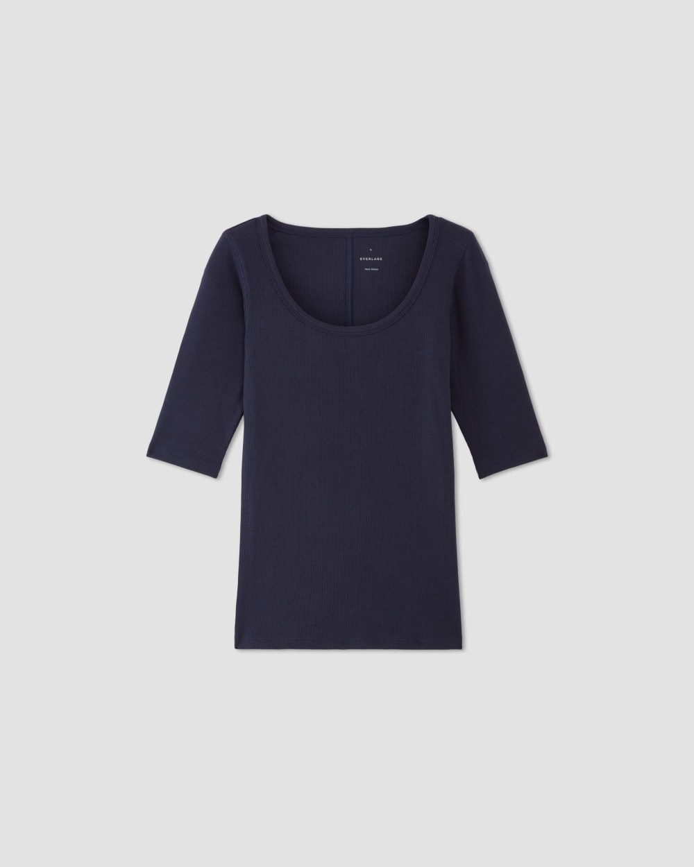 The Luxe Rib Scoop-Neck Tee | Navy