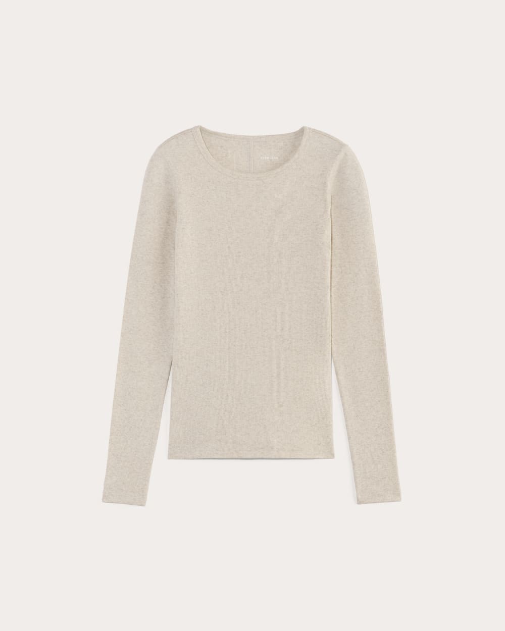 The Luxe Rib Long-Sleeve Crew | Heathered Oat