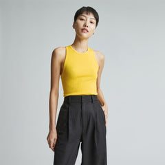The Luxe Rib Racerback Tank | High Visibility Yellow