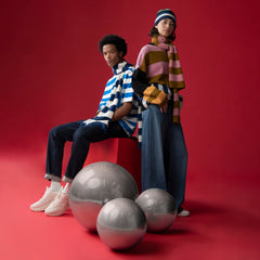 The Cashmere Scarf | Bright Navy / Bone