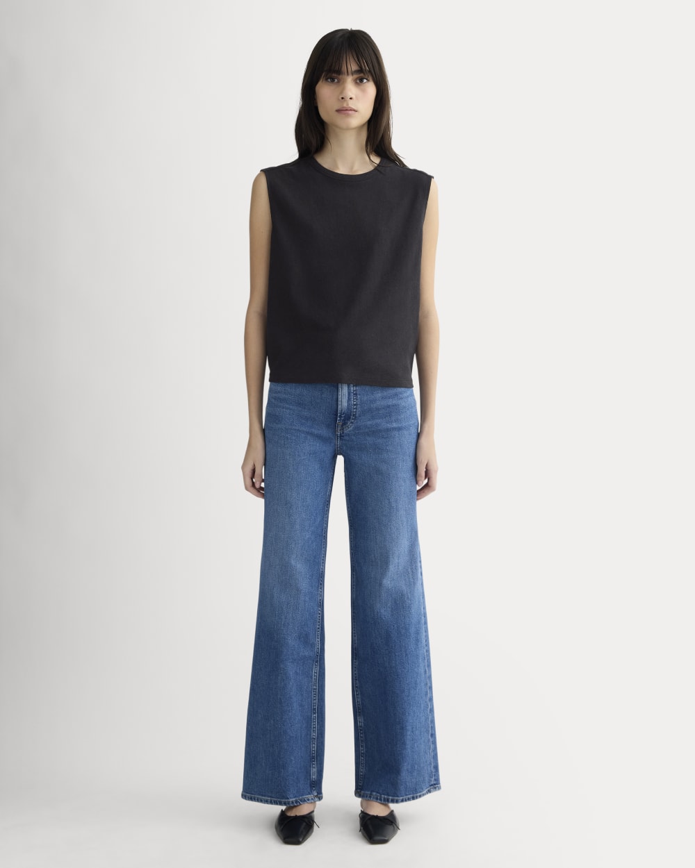 The Muscle Tee in Cotton Linen | Black