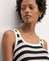 The Crochet Knit Tank | Bone / Black