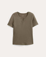 The Shimmy V-Neck Top | Taupe