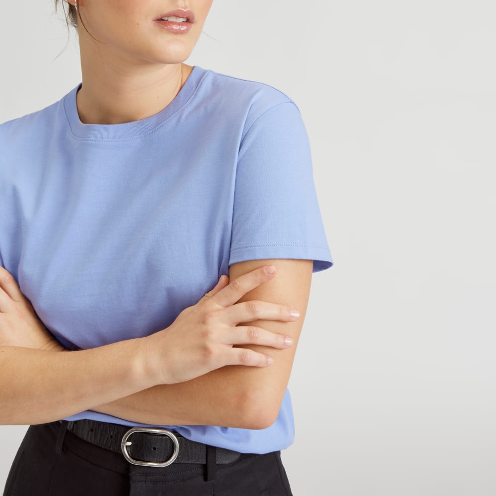 The Box-Cut Tee in Essential Cotton | Cornflower Blue | No Pocket