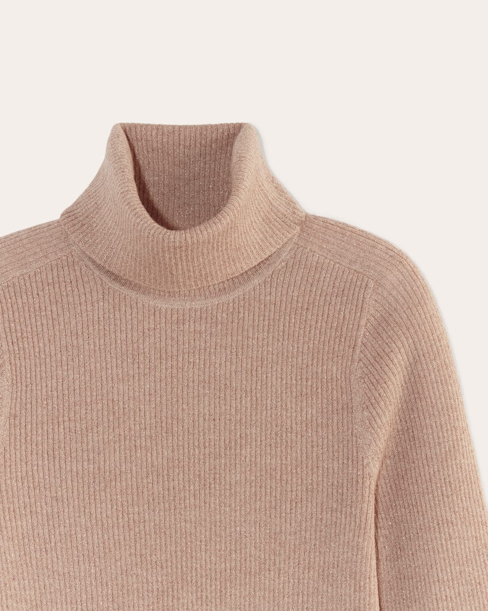 The Turtleneck in Lurex Merino | Rose Gold