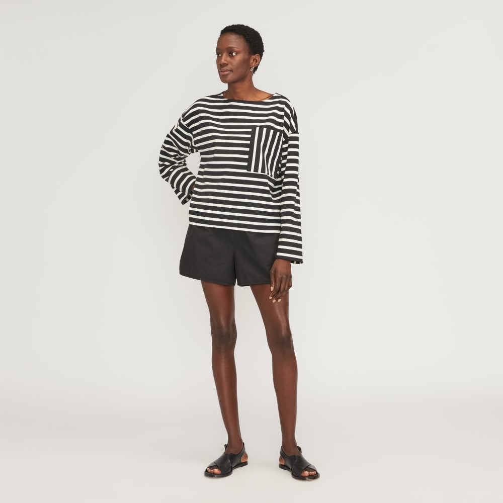 The Premium Weight Oversized Pocket Tee | Black / Canvas Tan