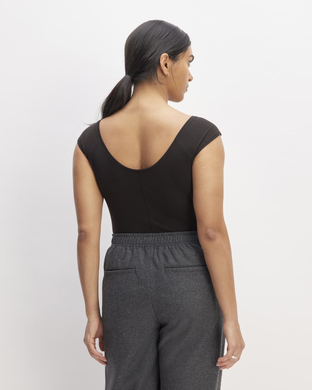 The Supima® Form Cap-Sleeve Tee | Black