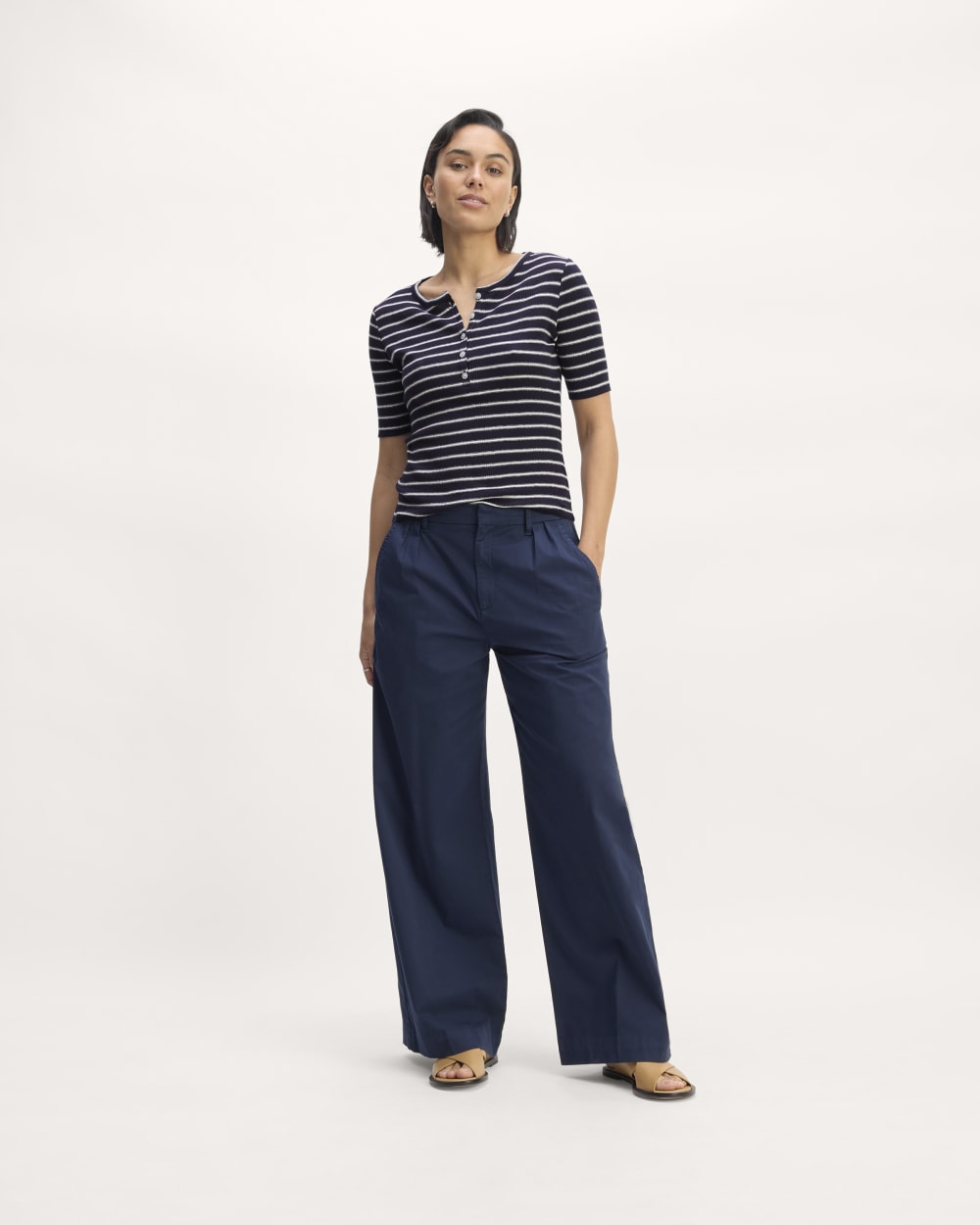 The Vintage Rib Henley | Navy / Bone