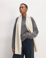 The Felted Merino Waffle-Knit Scarf | Heathered Oat