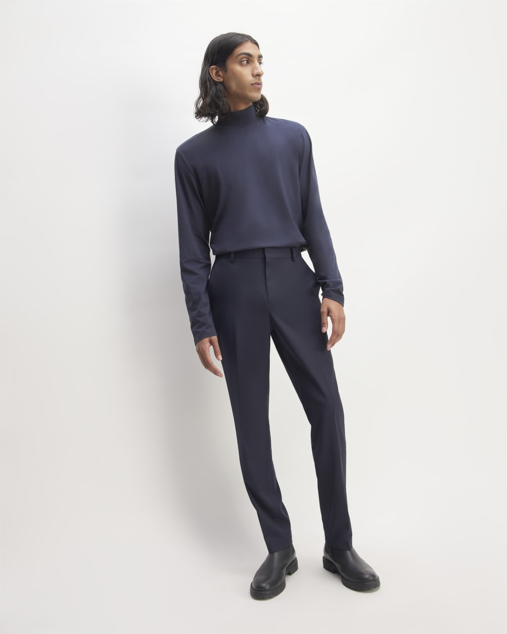 The Organic Cotton Long-Sleeve Turtleneck | Deep Navy