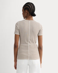 The Luxe Rib Crew | Bone / Deep Taupe