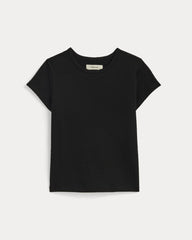 The Pointelle Short-Sleeve Tee | Black