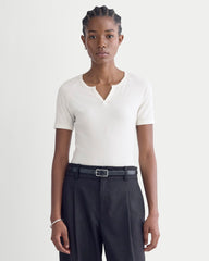 The Shimmy V-Neck Top | Bone