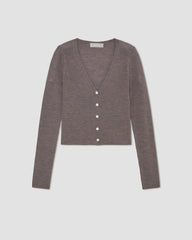 The Cardigan in Ultrasoft Merino | Heather Cocoa