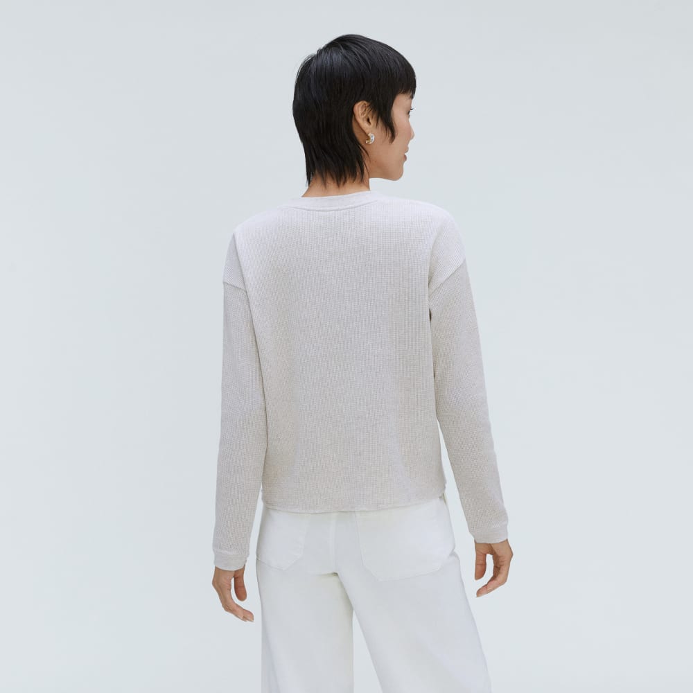 The Organic Cotton Waffle Henley | Heathered Tan