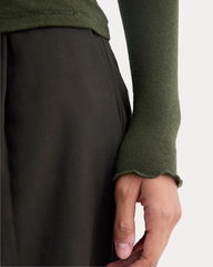 Sheer V-Neck Cardigan in Butterluxe | Dark Green