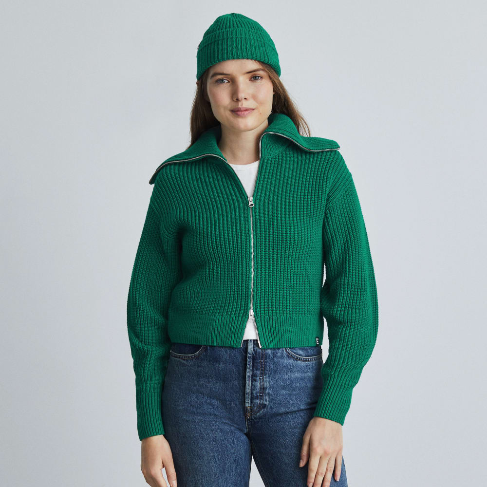 The Chunky Cardigan | Ultramarine Green