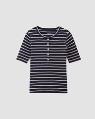 The Vintage Rib Henley | Navy / Bone