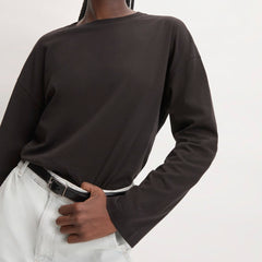 The Organic Cotton Relaxed Long Sleeve Tee | Vintage Black