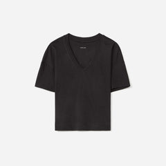 The Organic Cotton Slouchy V-Neck | Black