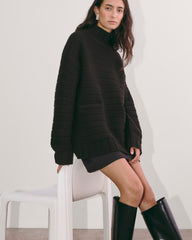 The Oversized Turtleneck in Luxe Merino | Black
