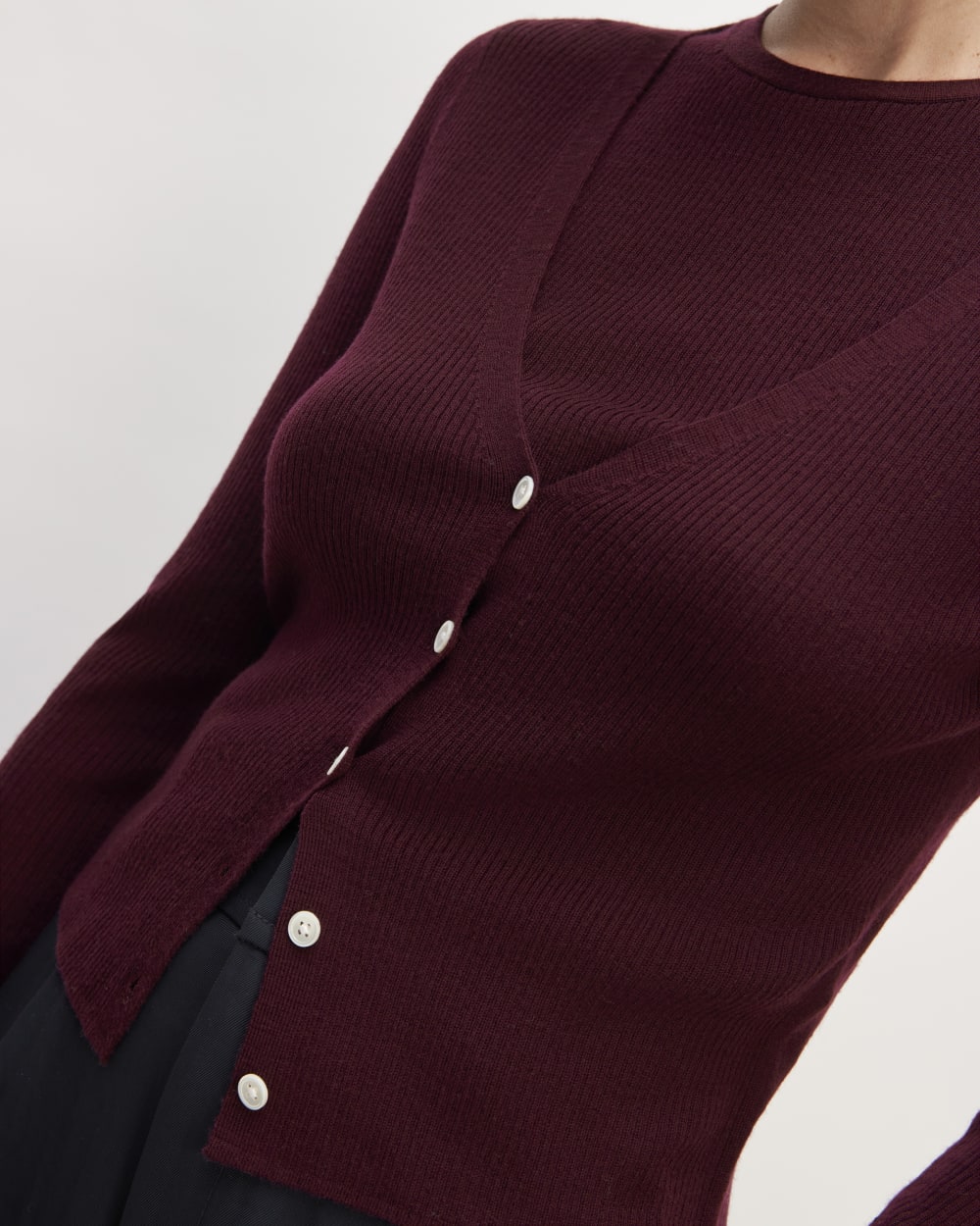 The Cardigan in Ultrasoft Merino | Burgundy