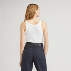 The Supima® Micro-Rib Cropped Tank | White