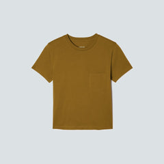 The Box-Cut Tee in Essential Cotton | Tapenade | Pocket