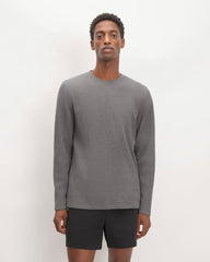 The Waffle Long-Sleeve Crew | Heathered Charcoal