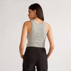 The Luxe Rib Tank | Heathered Grey