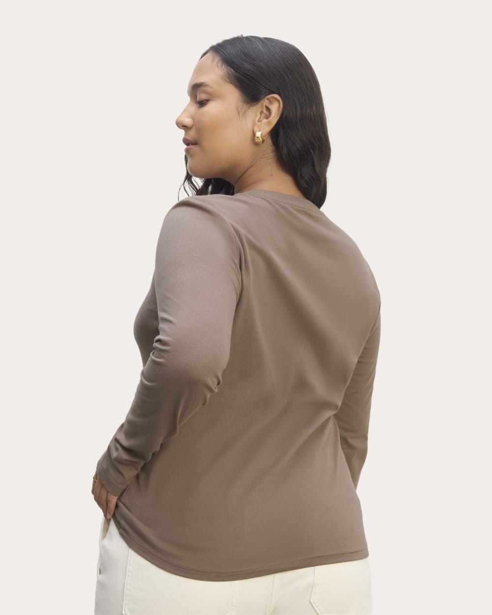 The Slim Long-Sleeve Crew in Essential Cotton | Clay