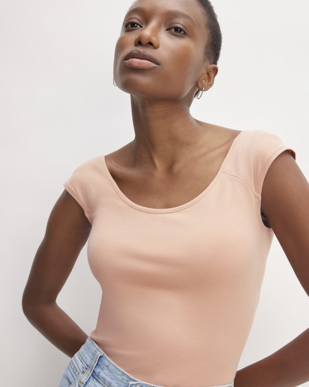 The Supima® Form Cap-Sleeve Tee | Blush Pink