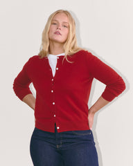 The Classic Cardigan in Cashmere | Berry Red