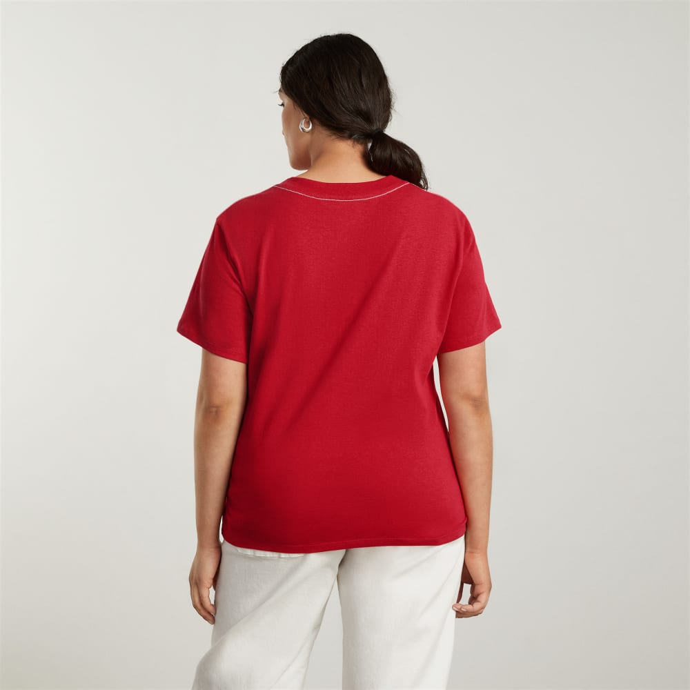 The Vintage V-Neck Hemp Tee | Goji Berry