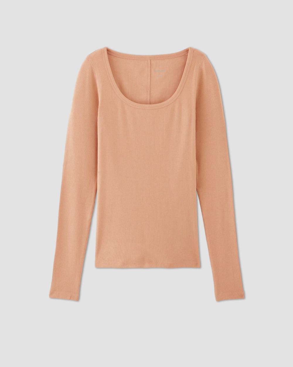 The Luxe Rib Long-Sleeve Scoop-Neck Tee | Blush Pink