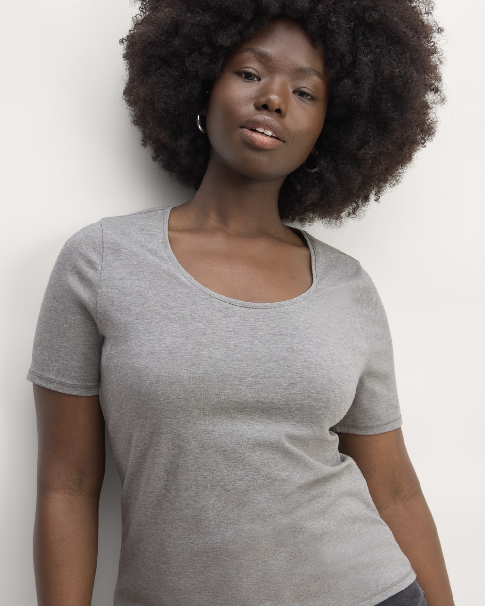 The Form Scoop-Neck Tee | Mid Heather Grey