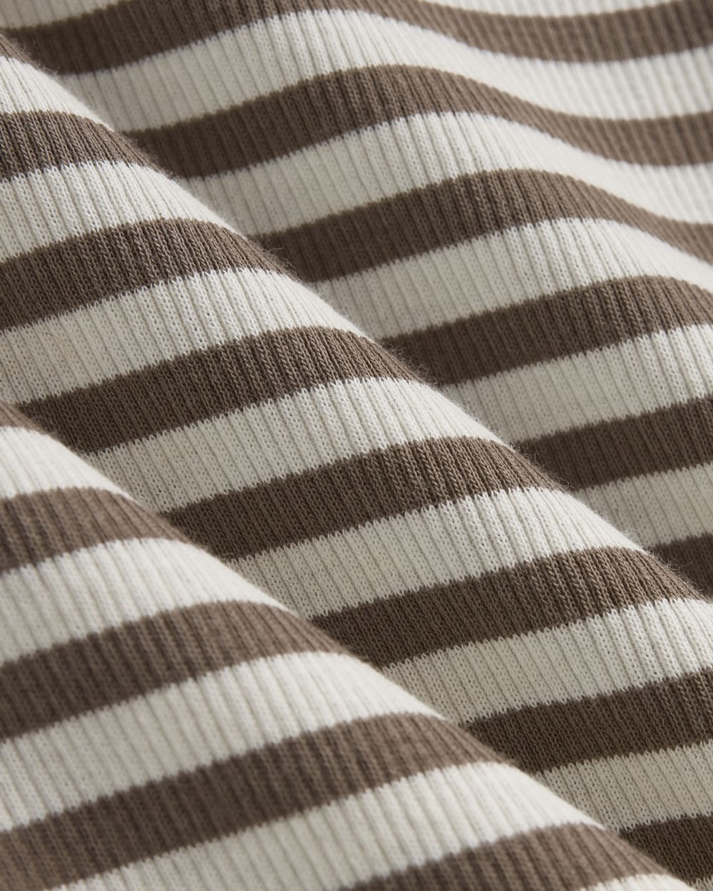 The Luxe Rib Long-Sleeve Crew | Bone / Deep Taupe