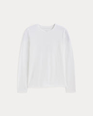 The Slim Long-Sleeve Crew in Essential Cotton | White