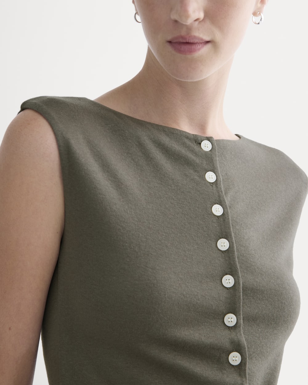 Sleeveless Button-Up in Butterluxe | Taupe