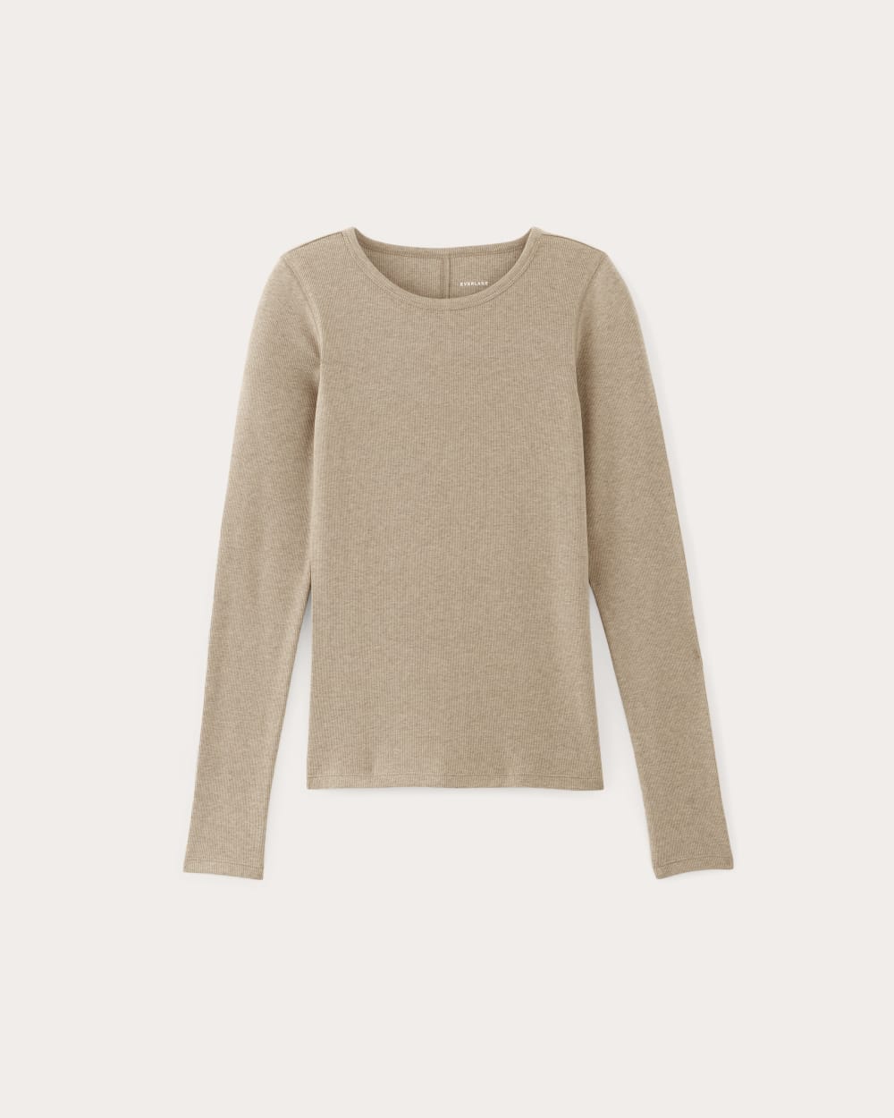 The Luxe Rib Long-Sleeve Crew | Heathered Tan