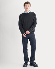 Midweight Cashmere Crew | Heathered Black