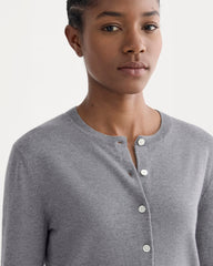 The Cropped Cardigan in Cotton Cashmere | Heather Charcoal