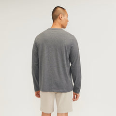 The Essential Organic Long-Sleeve Tee | Heathered Charcoal