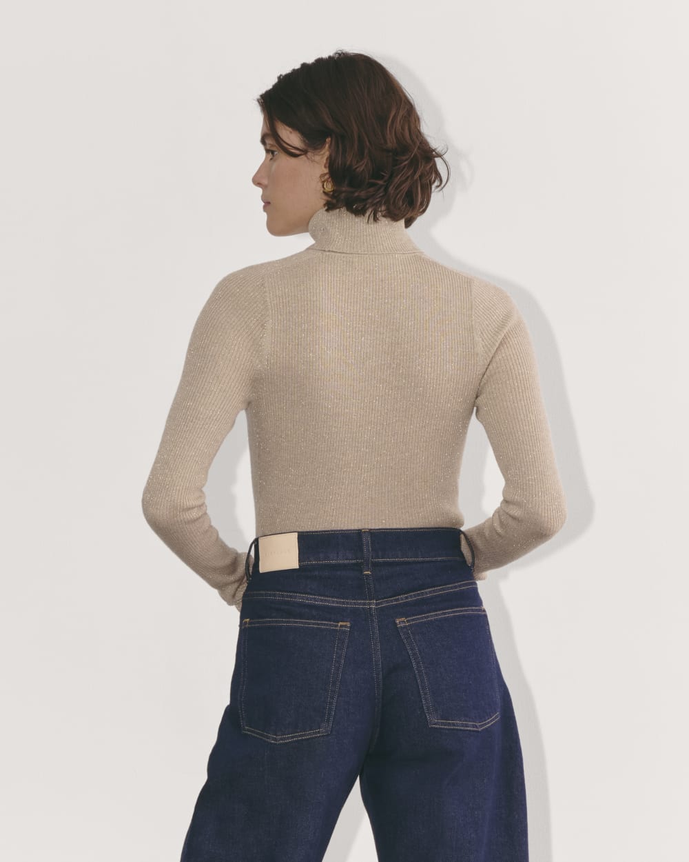 The Turtleneck in Lurex Merino | Gold