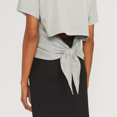 The Organic Cotton Tie Back Tee | Heather Grey